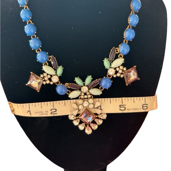 J Crew chunky necklace! Blues, pale pink, clear stones. Great style! - Picture 3 of 5